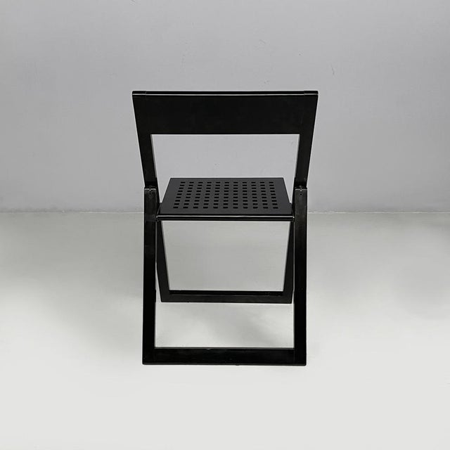 Italian Modern Black Wooden Folding Chairs, 1980s, Set of 2 For Sale - Image 4 of 18