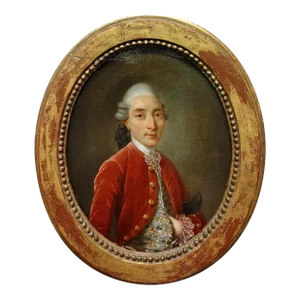 Bartolomeo Nazari-1740s Portrait of a Baroque Gentleman in a Red Coat-Oil Painting