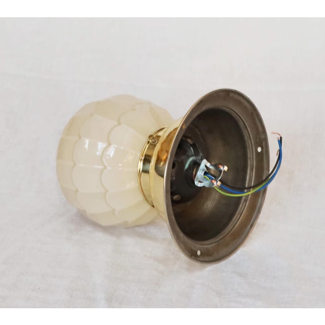 19th Century Art Nouveau Glass Ceiling Lamp, 1890s For Sale - Image 5 of 6