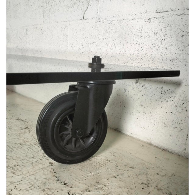 Glass Table with Wheels by Gae Aulenti for Fontanaarte, 1980s For Sale - Image 11 of 13