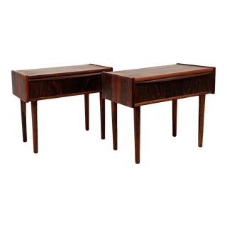 Vintage Danish Rosewood Bedside Tables (Pair) For Sale