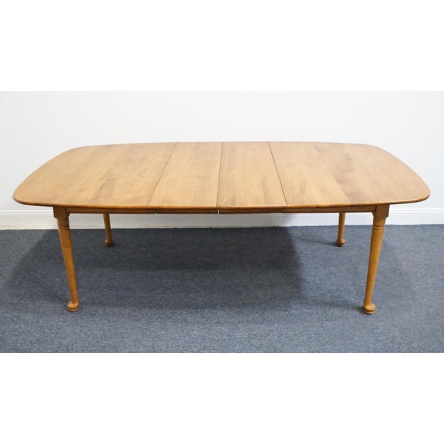 American Conant Ball Solid Hard Rock Maple Colonial Early American 85" Dining Table 2025-1431 For Sale - Image 3 of 13