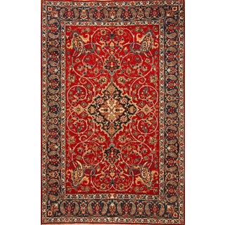 Hand-Knotted Middle Eastern Wool Rug For Sale