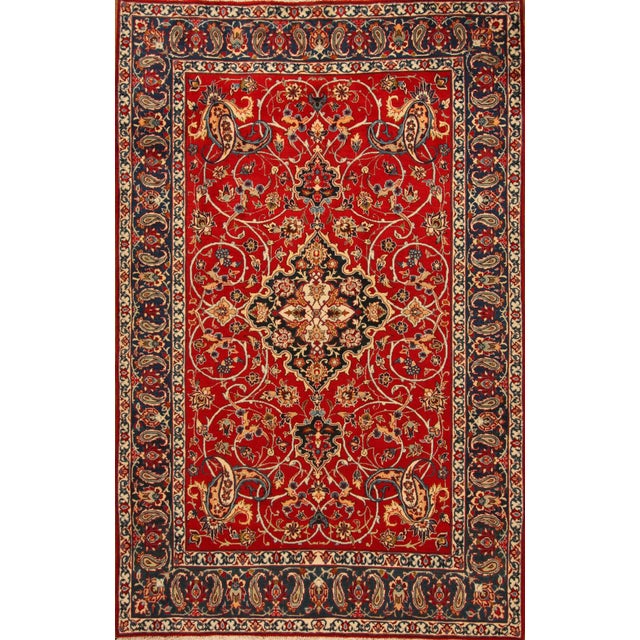 Hand-Knotted Middle Eastern Wool Rug For Sale