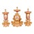 Antique French Gilt Bronze & Porcelain Three-Piece Figural Clock Garniture For Sale