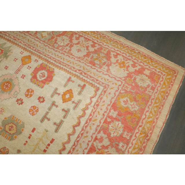 Ivory Early 20th Century Antique Zabihi Collection Ivory Turkish Oushak Carpet - 8'8" x 10'8" For Sale - Image 8 of 11