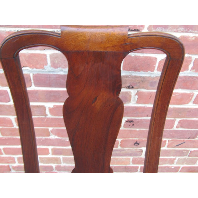 Set 4 Antique English Walnut Dining Chairs 1890s For Sale - Image 6 of 9