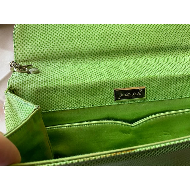 1970s Judith Lieber Green Lizard Cluth/Handbag For Sale - Image 5 of 7