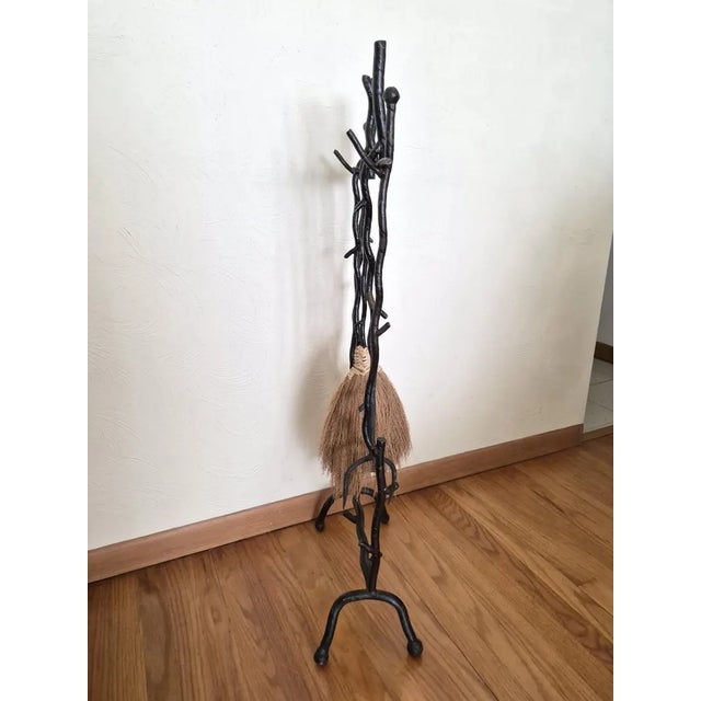 Abstract 1980s Brutalist Post Modern Iron Fireplace Tools For Sale - Image 3 of 10