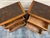 Wood Oak Campaign Style Nightstands / Accent Tables For Sale - Image 7 of 8