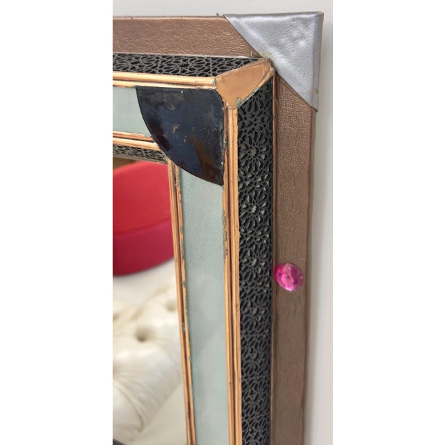 1980s Lighted Art Deco Style Vanity Mirror or Wall Mirror For Sale - Image 5 of 12