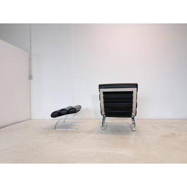 Set of Sinus Lounge Chair and Ottoman in Leather For Sale - Image 13 of 15