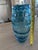 Teal Blown Art Glass Vase Teal Blue With Pattern in Glass 11” For Sale - Image 8 of 10