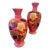 Large, Hand Painted, Pair of Bristol Glass Vases, Late 1800s For Sale