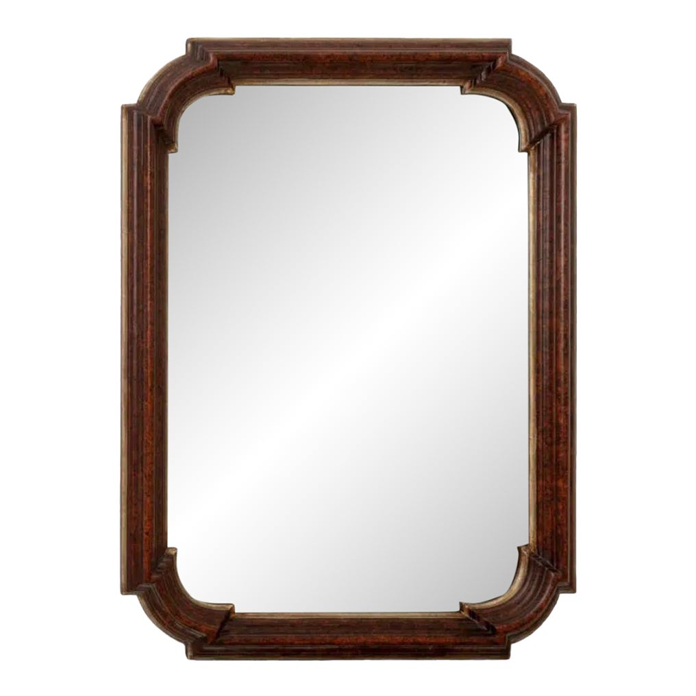 Gilt and Faux Tortoiseshell Shaped Mirror | Chairish