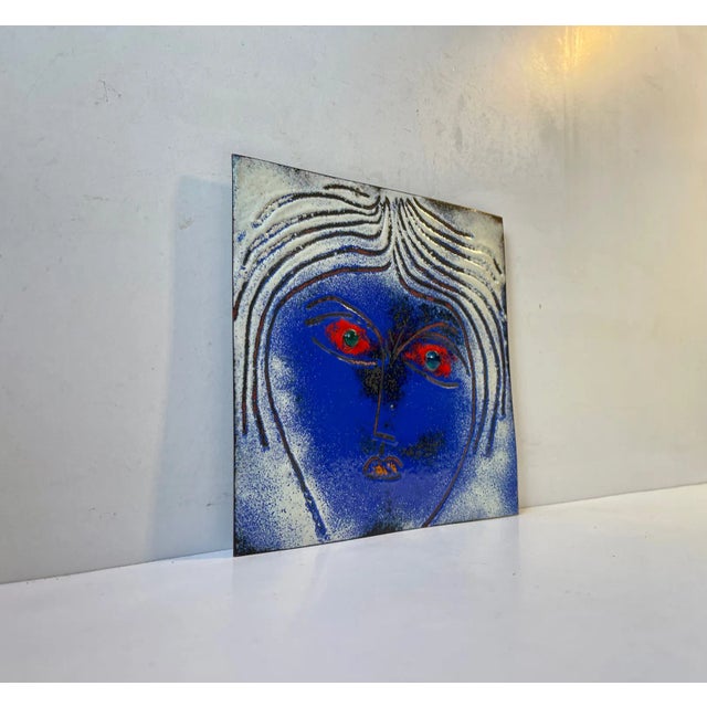 Metal Enamel and Copper Wall Plaque by Jacob Hull, 1970s For Sale - Image 7 of 11