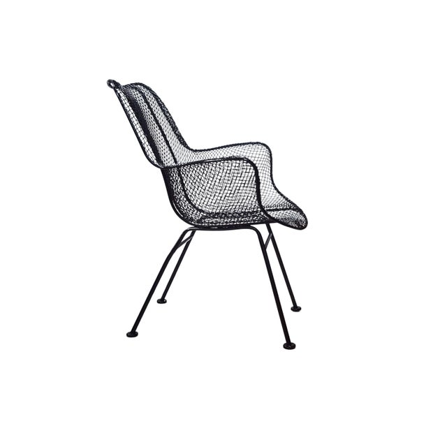 1950s Mid Century Russell Woodard "Sculptura" Wire Patio Armchair For Sale - Image 10 of 17