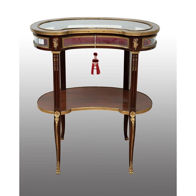 19th Century Napoleon III Mahogany Display Cabinet with Gilded Bronze Inlays, France For Sale - Image 6 of 6