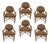 McGuire, 6 Twisted Rattan Dining Chairs. Covered in Performance Suede. For Sale