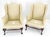 Queen Anne Pair of Hickory c1960s Very fine Mahogany Queen Ann Bases Arm Wingback Chairs For Sale - Image 3 of 16