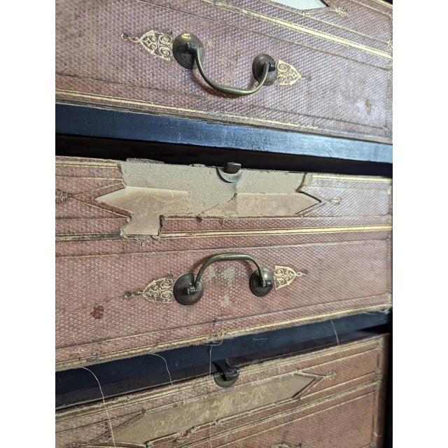 Wood Blackened Wooden Cardboard Box Cabinet For Sale - Image 7 of 8