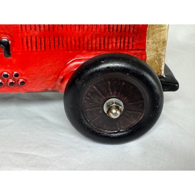 Mid-Century Ceramic 1930’s Bugatti Style Race Car & Driver Figurine For Sale - Image 11 of 12