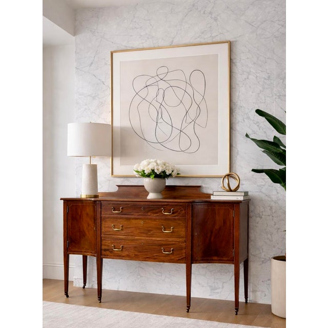 Wood Antique Sheraton Styled Mahogany Sideboard / Server, C. 1910’s For Sale - Image 7 of 13