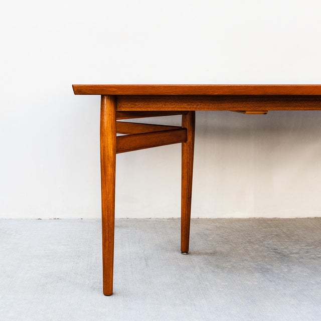 1960s Restored Arne Vodder Model 201 Danish Modern Teak Extension Dining Table For Sale - Image 5 of 16