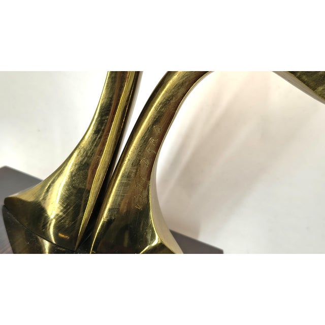 Gold Vintage Bronze Table Lamp from Willy Daro, 1970s For Sale - Image 8 of 13