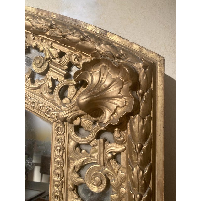 Antique French Louis XV Style Full Length Giltwood Pier Mirrors, 19th Century, Set of 2 For Sale - Image 5 of 18