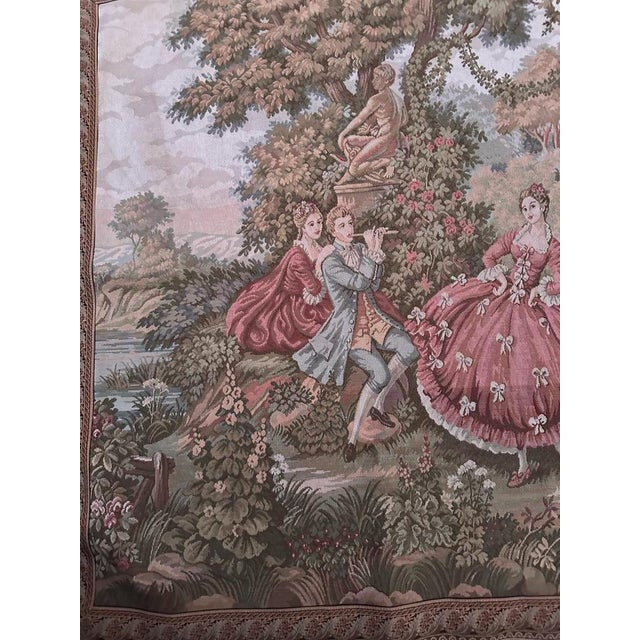 Vintage French Aubusson Style Jacquard Tapestry, 1980s For Sale - Image 4 of 18