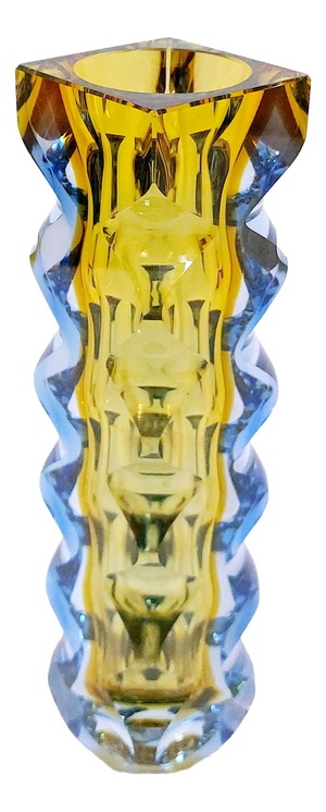 Vintage Czech Bohemian Glass Vase by Oldřich Lípský for Exbor, 1962