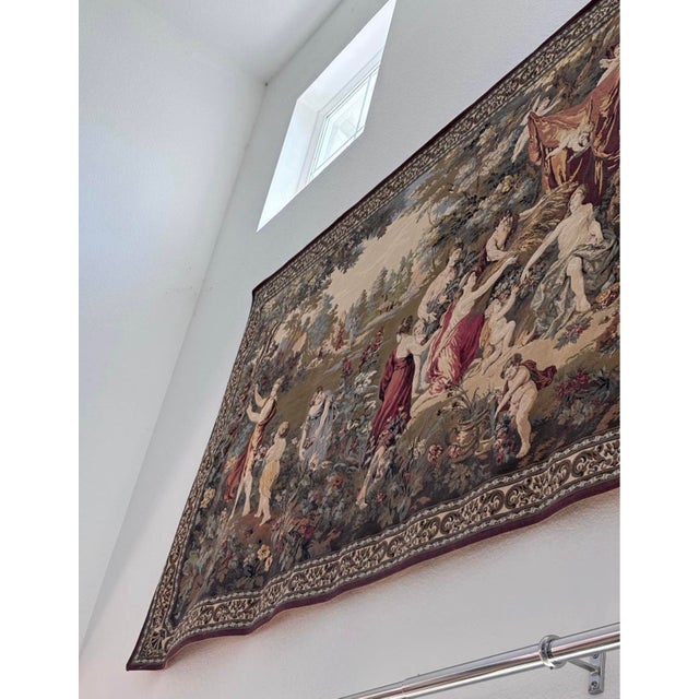 Hollywood Regency Monumental Flemish-Style Figural Tapestry Wall Hanging, 12 Ft. Wide For Sale - Image 3 of 6