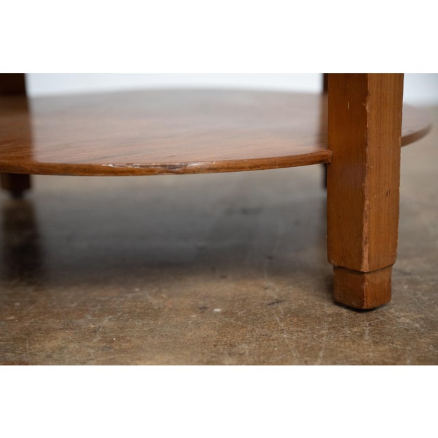 Brown Art Deco Round Occasional or Side Table of Walnut From France For Sale - Image 8 of 8