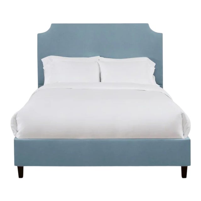 Reagan Twin Bedframe, Blue Velvet For Sale