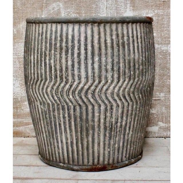 Vintage Galvanised Steel Dolly Tub, 1940 For Sale - Image 4 of 9