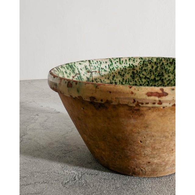 Large Antique Decorative Teracotta Stoneware Bowl, 1800s For Sale - Image 3 of 7