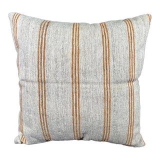 Turkish Hemp Pillow Cushion Natural Beige Rust Pillow Cushion Cover 24x24 For Sale