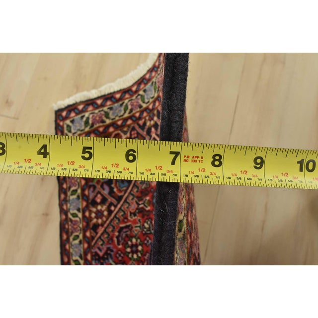 1990s Fine Bidjar Rug 1’5” X 2′ Red Wool Vintage Traditional Hand-Knotted Carpet For Sale - Image 5 of 6