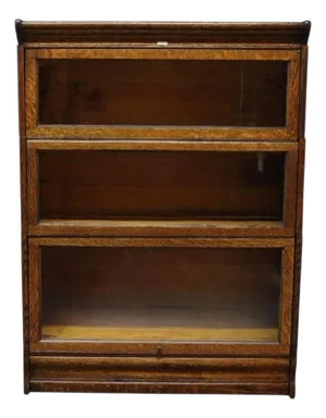 Lundstrom Arts & Crafts Oak 3 Stack Barrister Bookcase C1930