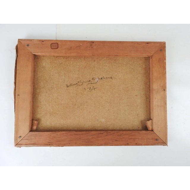 Rustic European Vintage 1934 Distressed Autumn Landscape Painting For Sale - Image 3 of 4