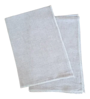 Tan Beige Yarn Dyed Linen Kitchen Tea Dish Towels - a Pair