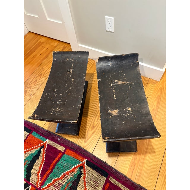 Wood Pair of Antique Elephant Ashanti Stools For Sale - Image 7 of 12