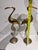 A Pair of Vintage Solid Brass Crane Figurines Standing Gracefully on Round Bases With a Warm, Aged Patina. For Sale In Miami - Image 6 of 12