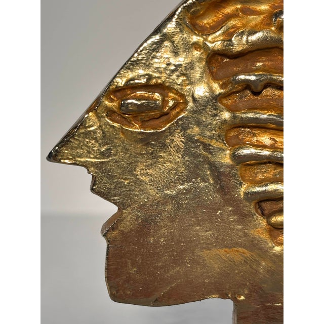 Casenove Pierre, Pierre Casenove (1943) for Fondica, Candlestick Sculpture with Stylized Face, France 1994, 1994, Bronze For Sale - Image 6 of 9