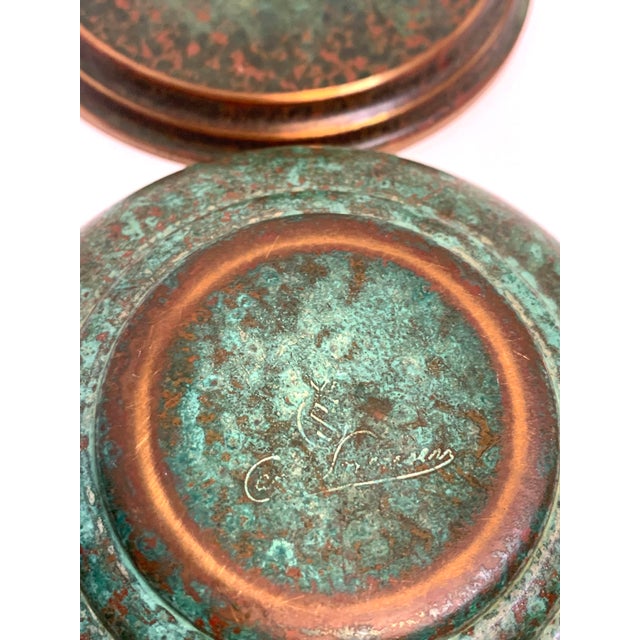 1920s Art Deco Bronze Lidded Bowl with Stylized Fleur De Lis finial by Carl Sorensen Original Vintage 1920s bronze...