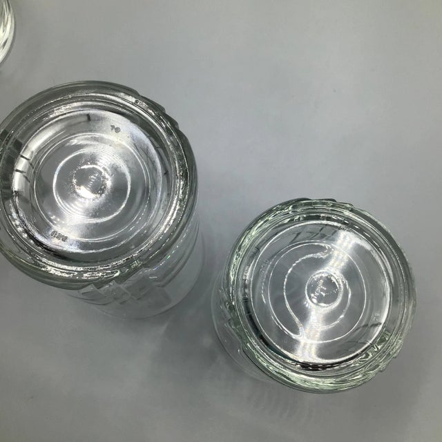 Krosno “f” Etched Crystal Decanter and Crystal Crown Stopper With 2 Highball Glasses and 2 Lowball Glasses-Set of 5 For Sale - Image 12 of 13