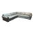 Bernhardt Gray Leather Nailhead Sectional Sofa For Sale