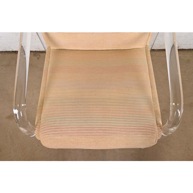 Tan Leon Frost for Lion in Frost Modern Art Deco Lucite Armchairs, Set of Six For Sale - Image 8 of 12