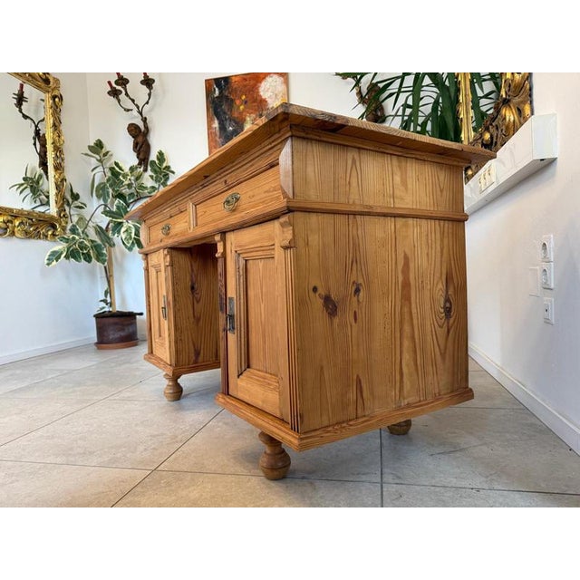 Brown Gründerzeit Secretary in Softwood For Sale - Image 8 of 13